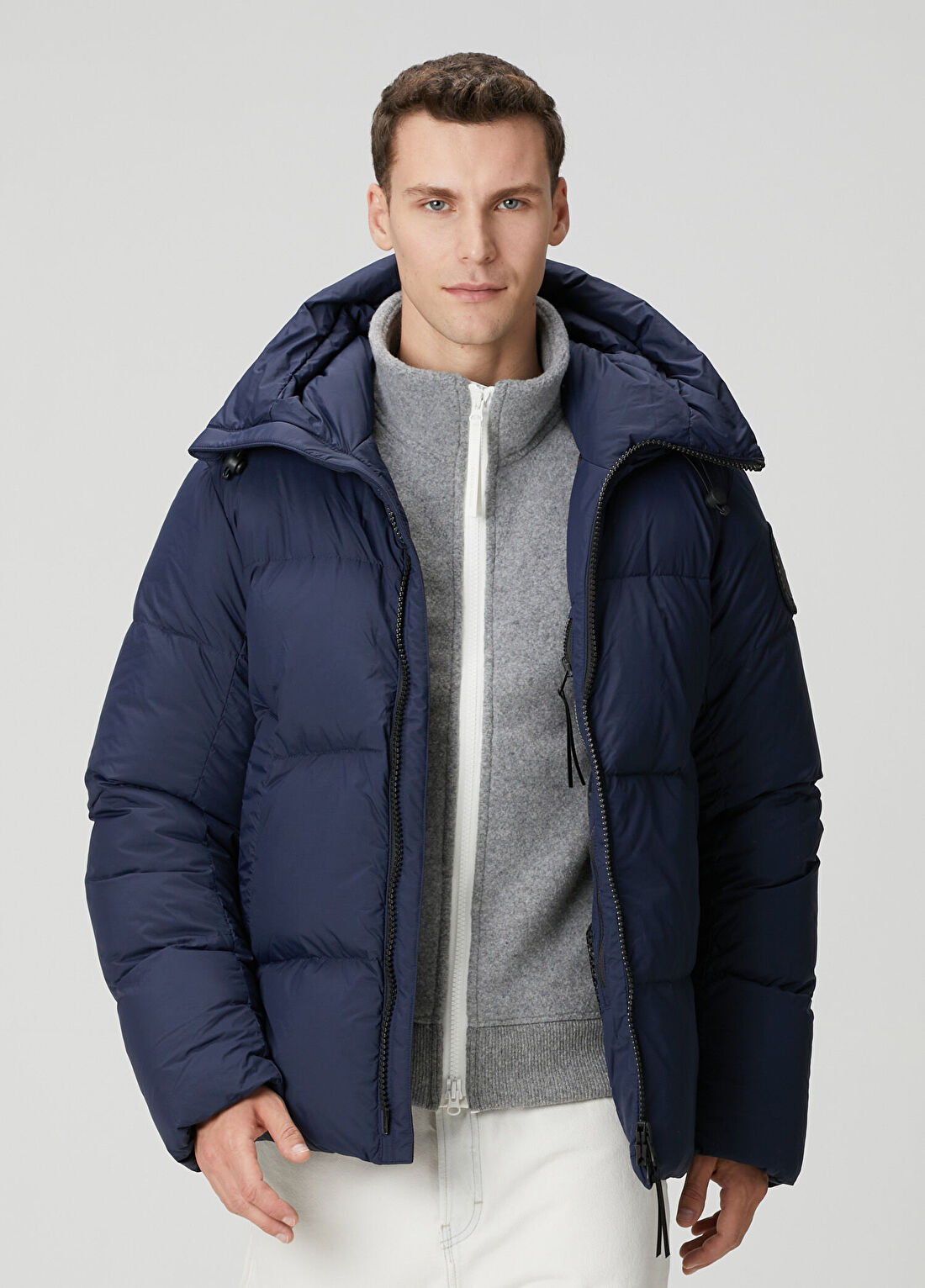 Canada Goose Crofton EnduraLuxe Lacivert Kapüşonlu Puff Mont