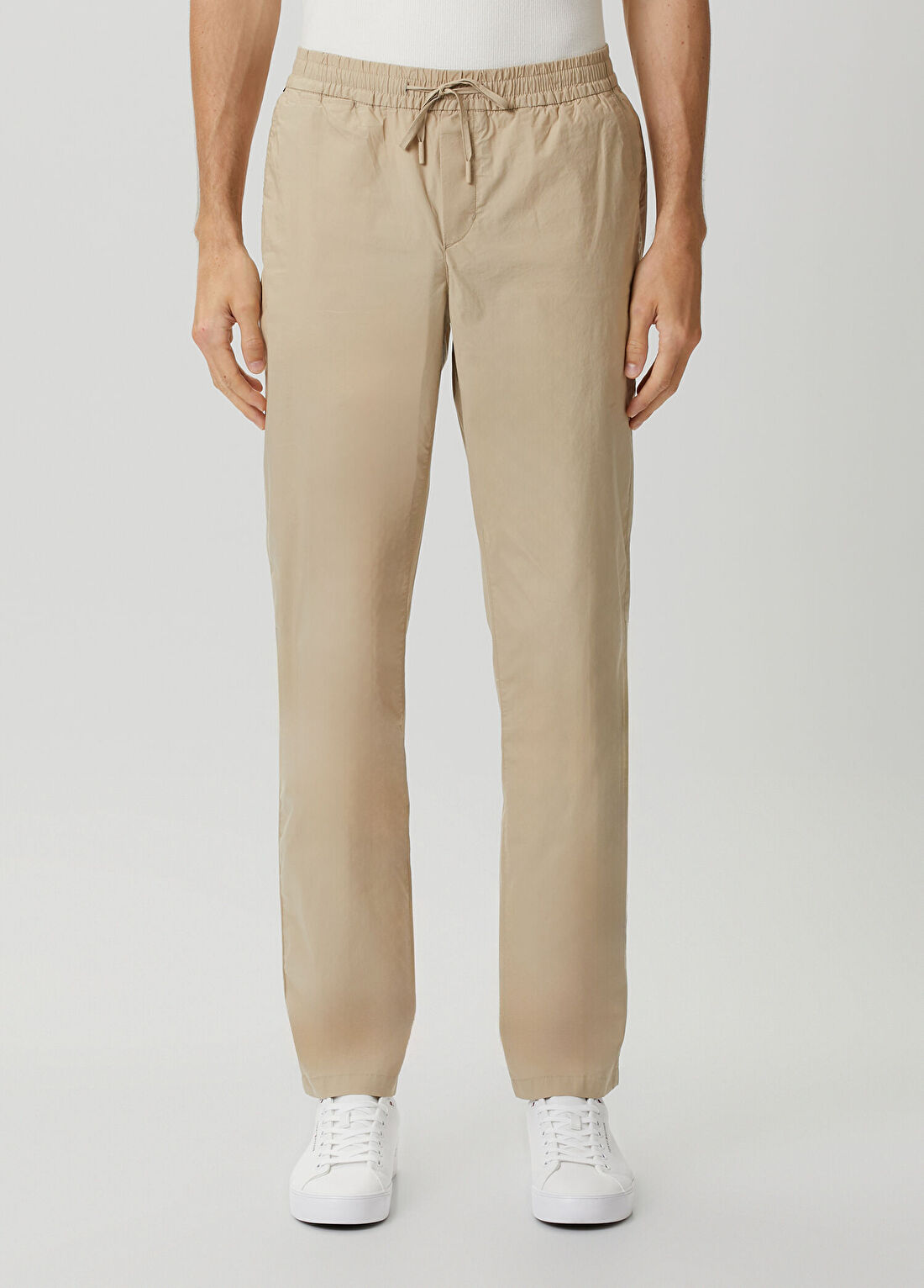 Tommy Hilfiger Denton Bej Poplin Pantolon görsel 2