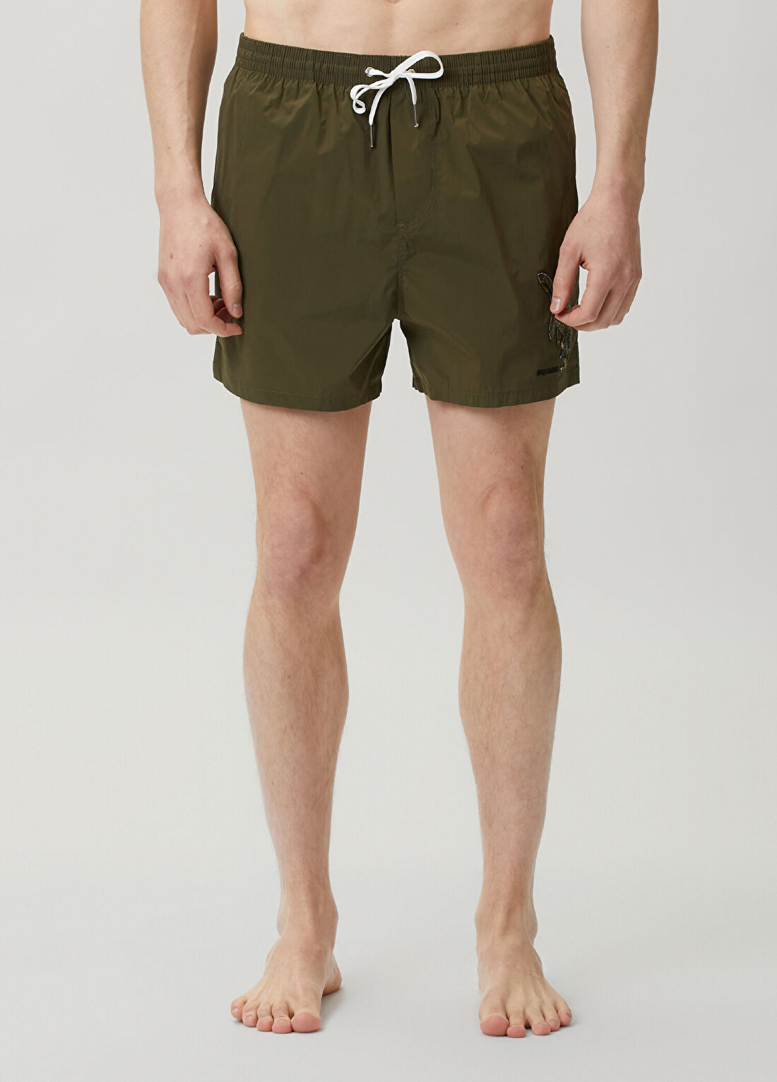 Dsquared2 Haki Beli Kordonlu Patch Detaylı Mayo görsel 2
