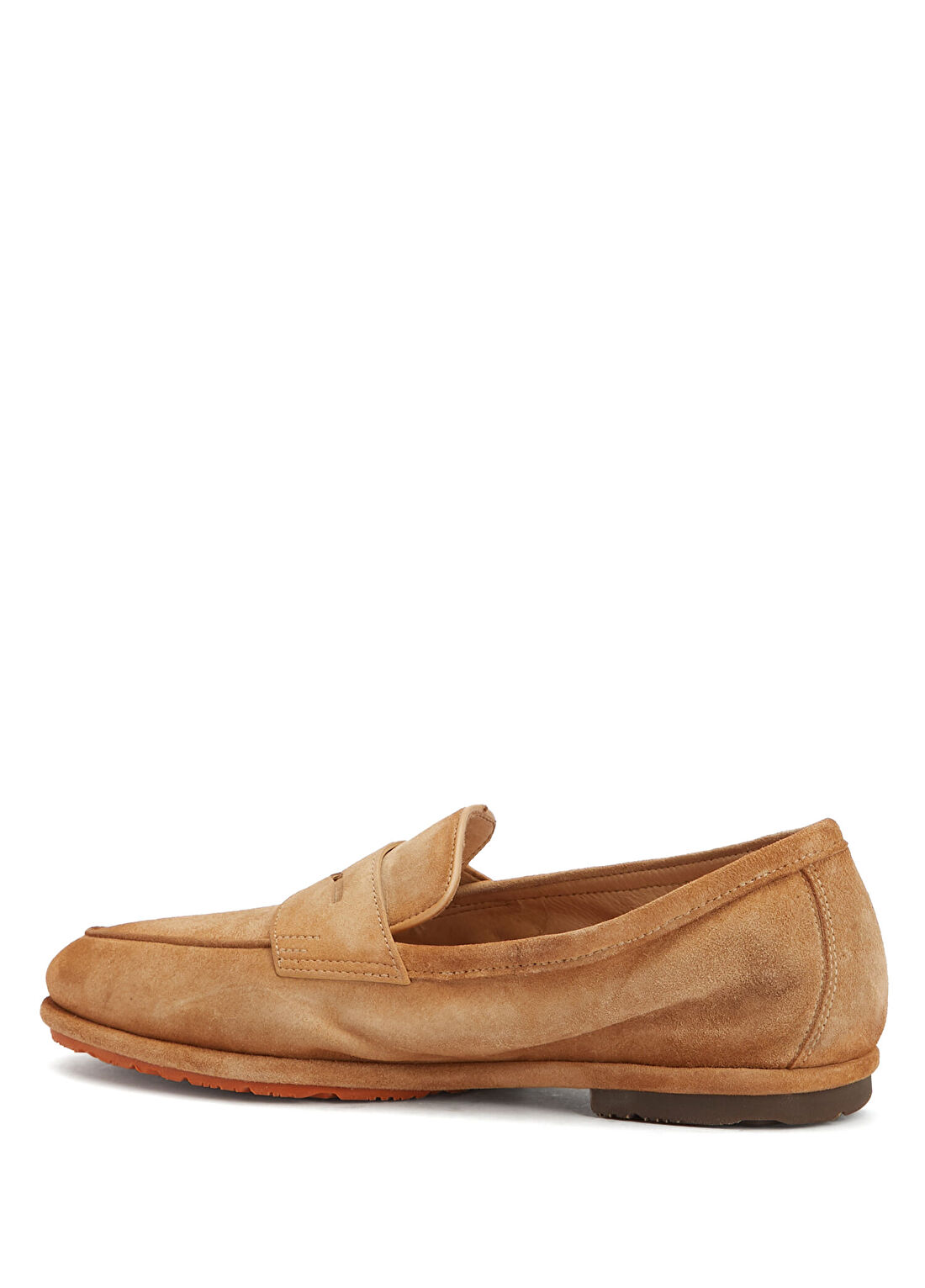 Santoni Carla Açık Kahverengi Kadın Süet Loafer görsel 3