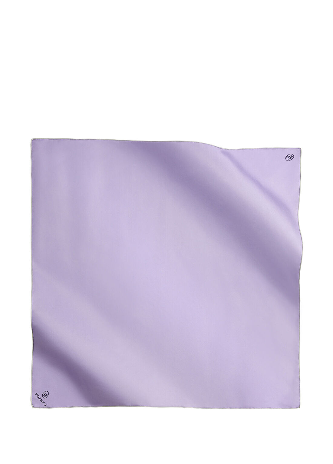 Poanes Twill Çift Baskılı Gümüş & Lila İpek Eşarp