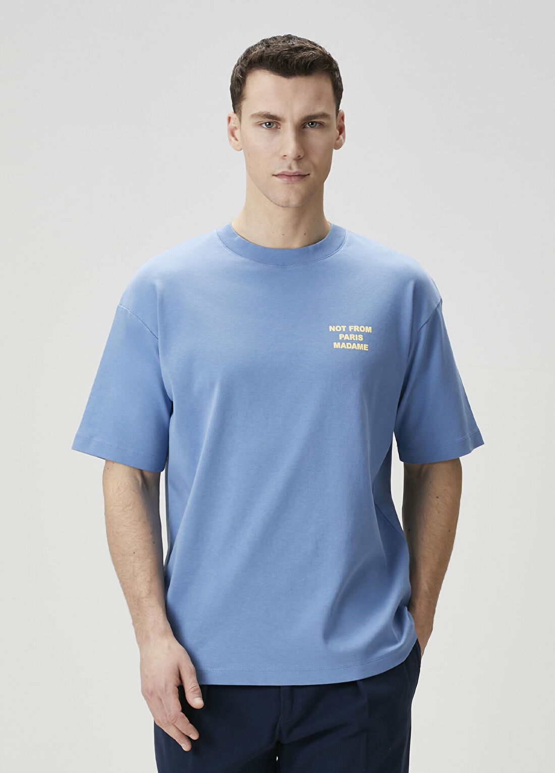 Drôle De Monsieur Mavi Logo Baskılı T-shirt