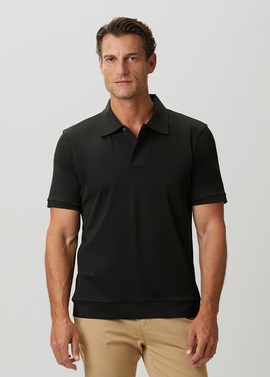 Beymen Collection Siyah Apaş Yaka T-shirt