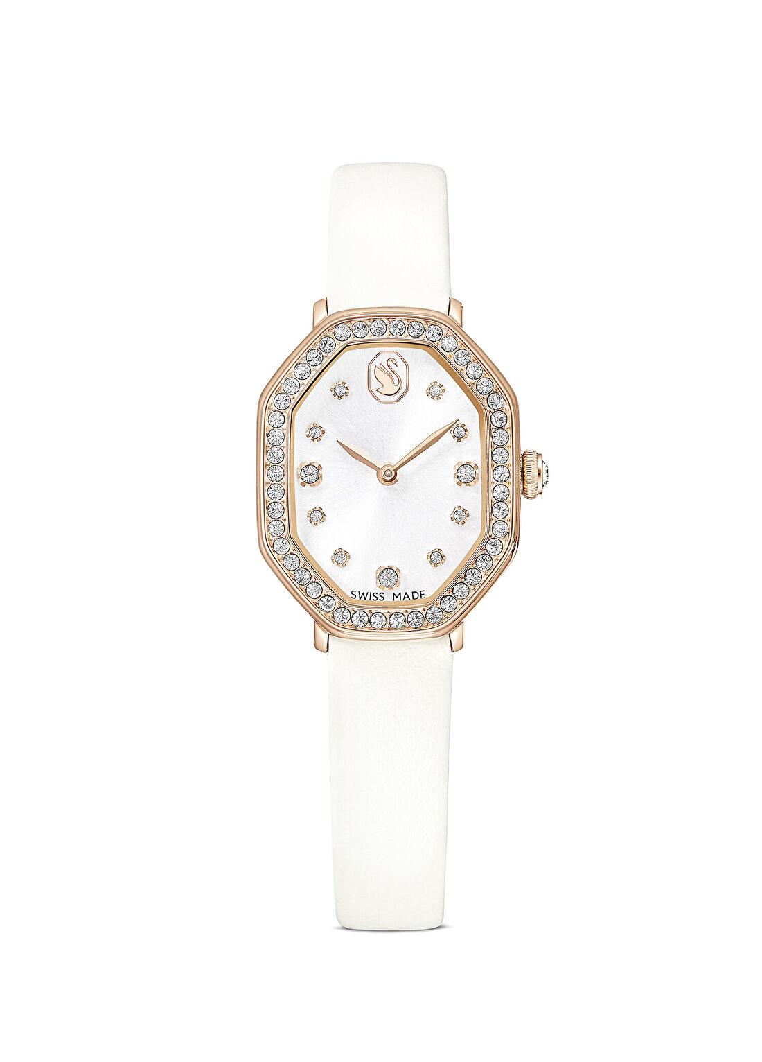 Swarovski Dextera Octagon Beyaz Deri Kadın Kol Saati
