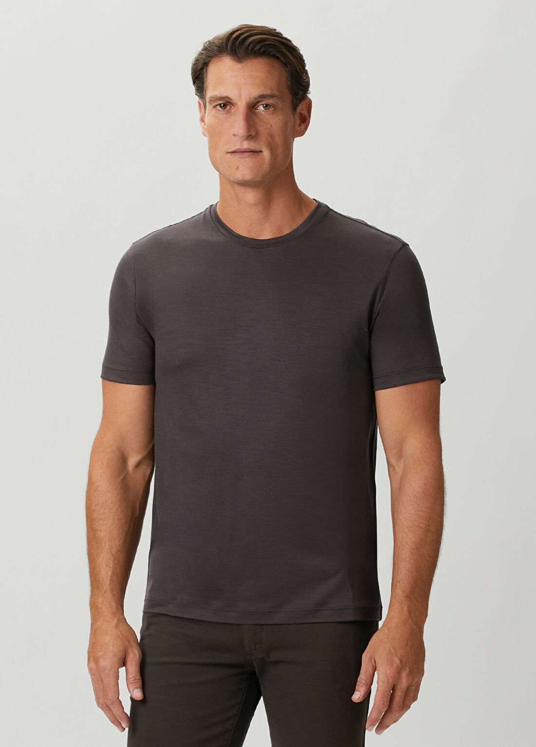 Maurizio Baldassari Koyu Kahverengi Yün T-shirt