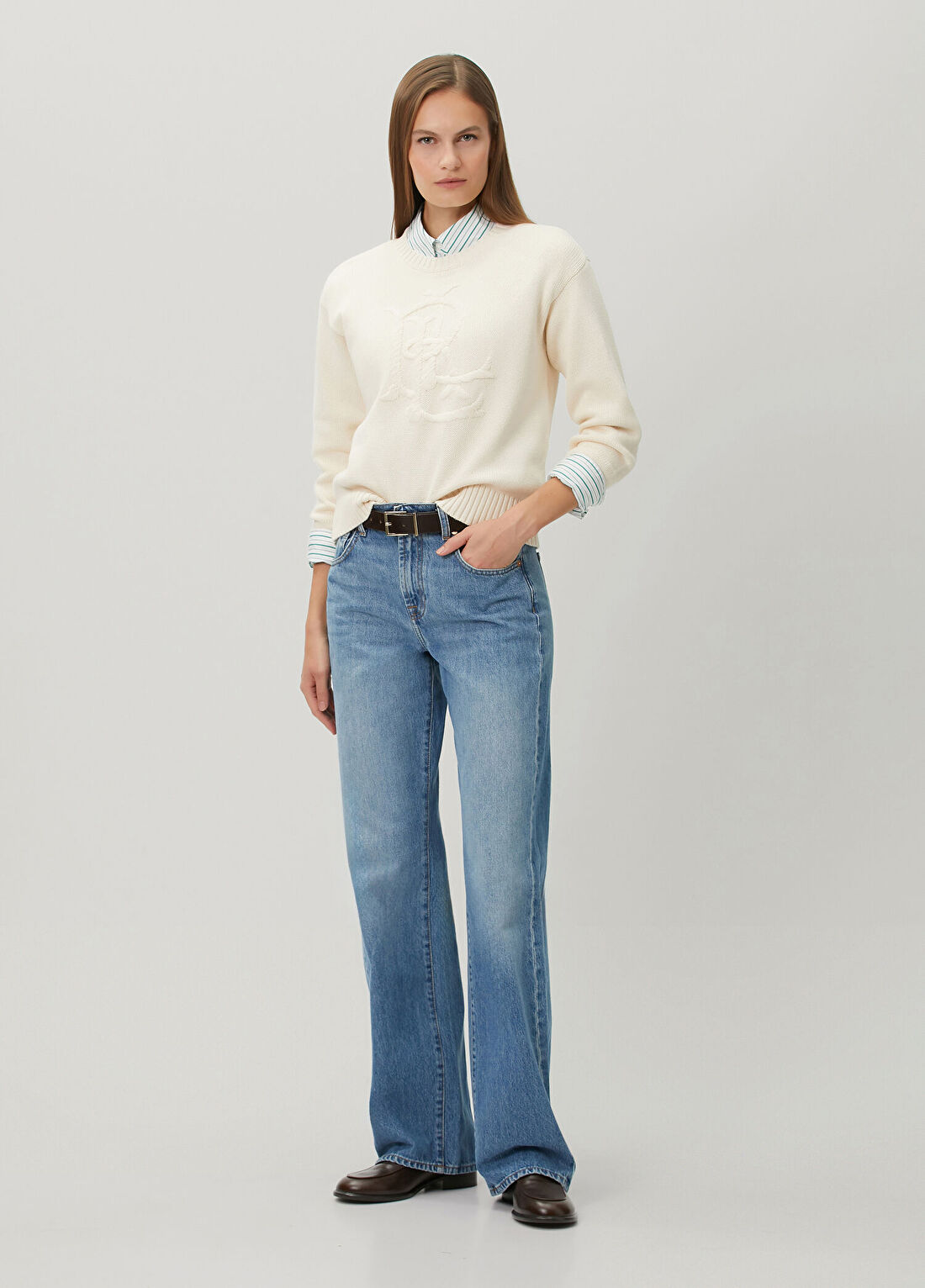 Lauren Ralph Lauren Krem Kazak görsel 2