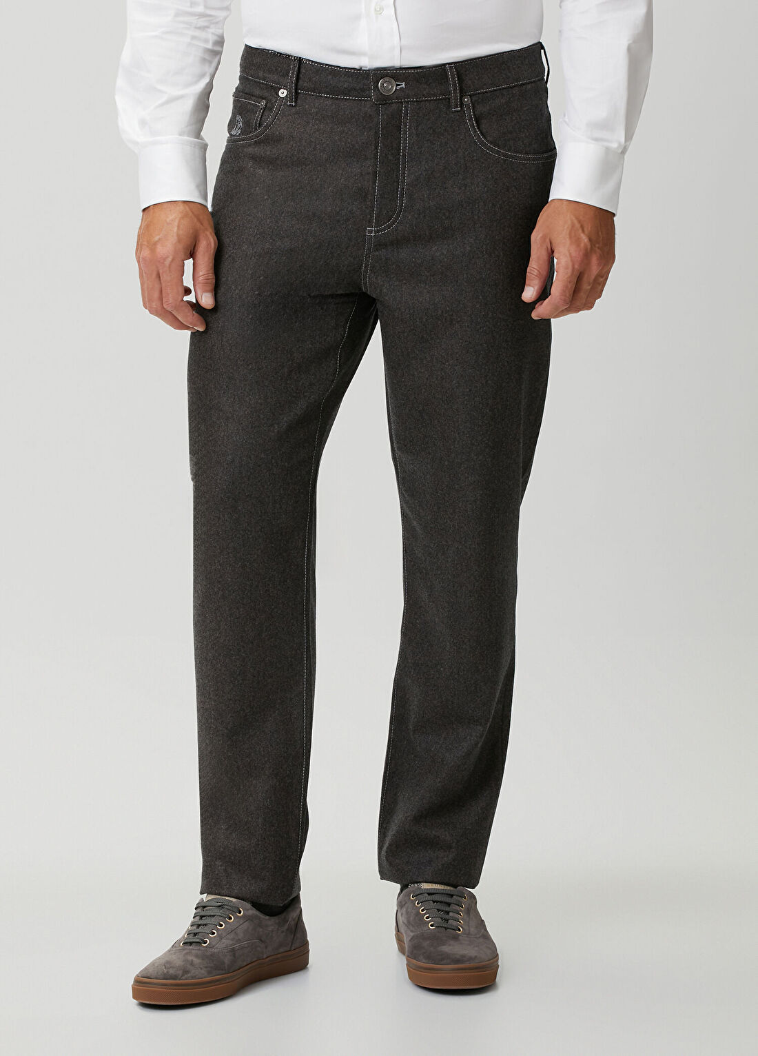 Brunello Cucinelli Siyah Yün Jean Pantolon görsel 2