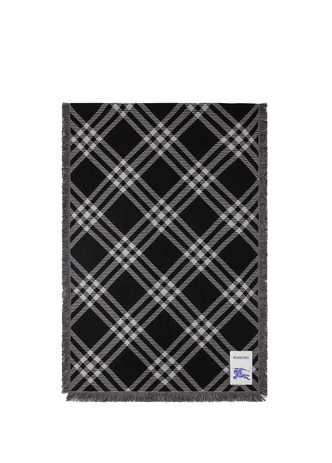 Burberry Wide Check Silk Siyah Yün Kadın Atkı