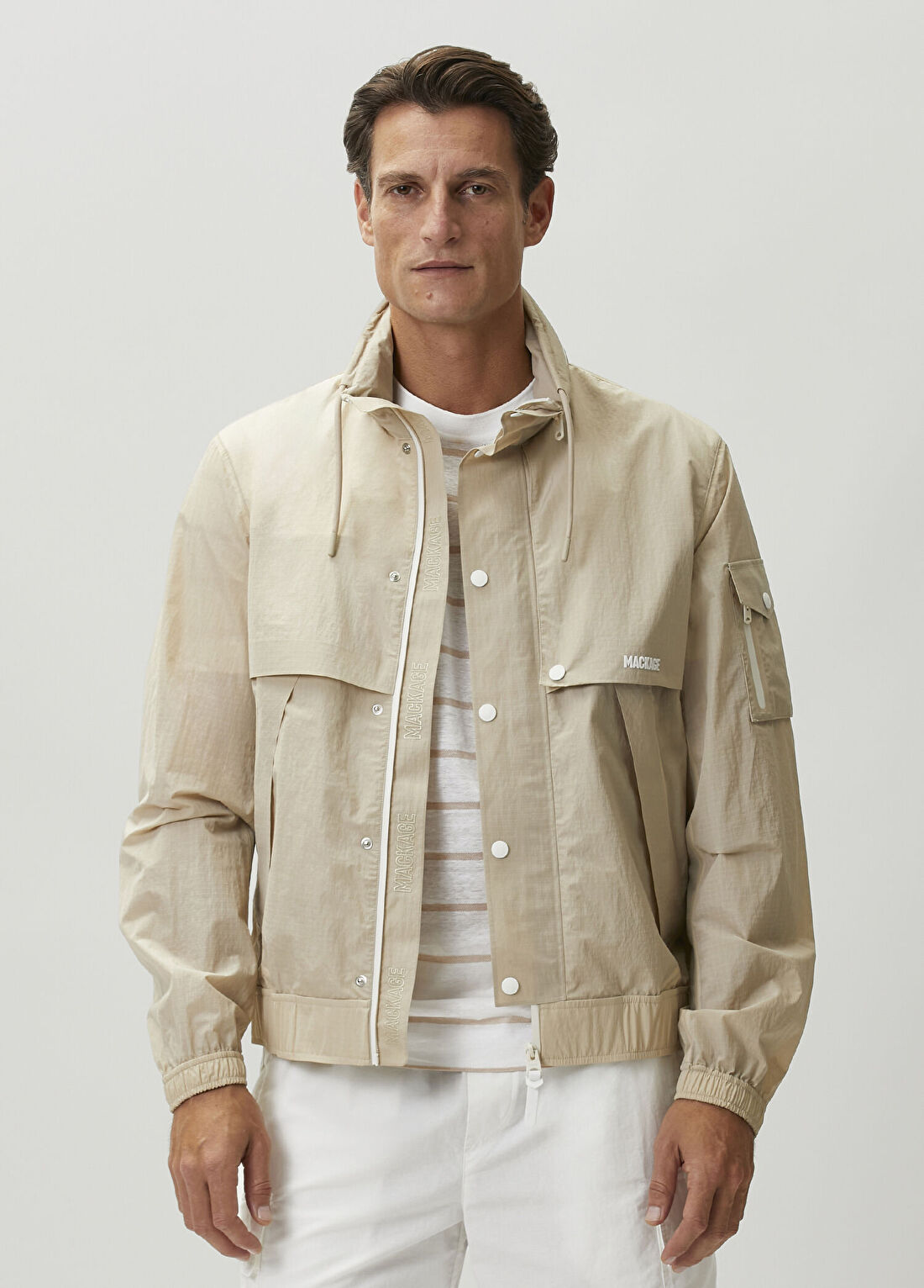 Mackage Garrett Bej Kapüşonlu Yağmurluk