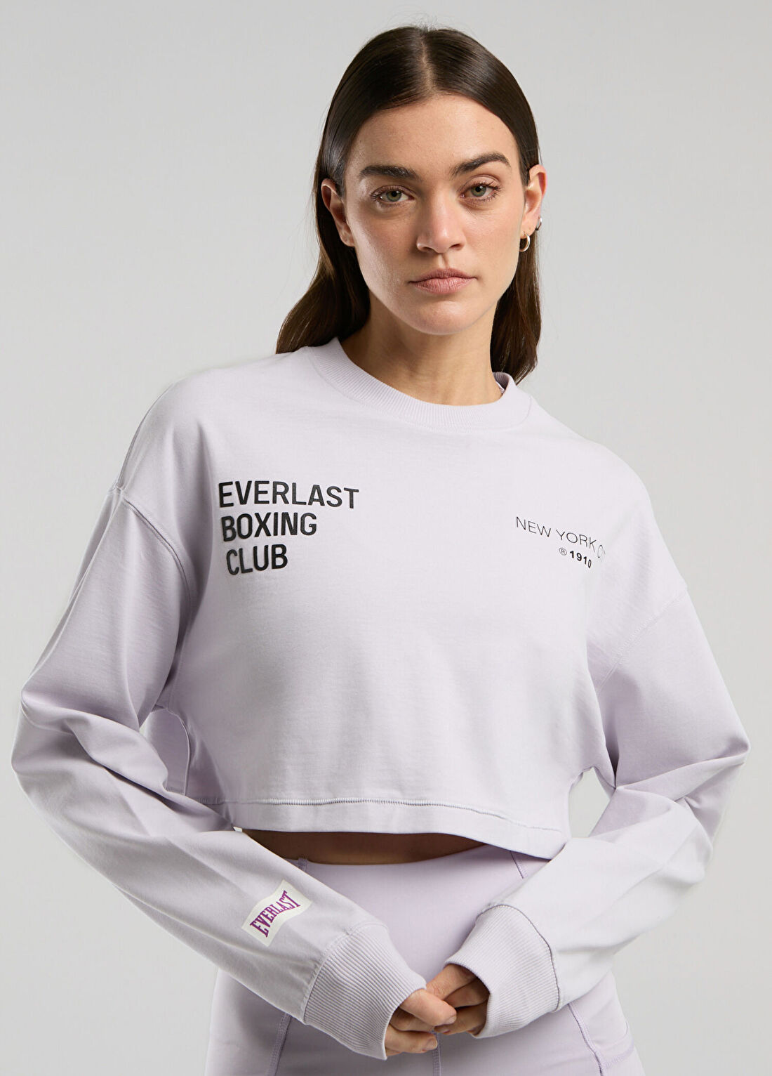 Everlast Boxing Club Lila Oversize Uzun Kollu Kadın T-shirt görsel 2