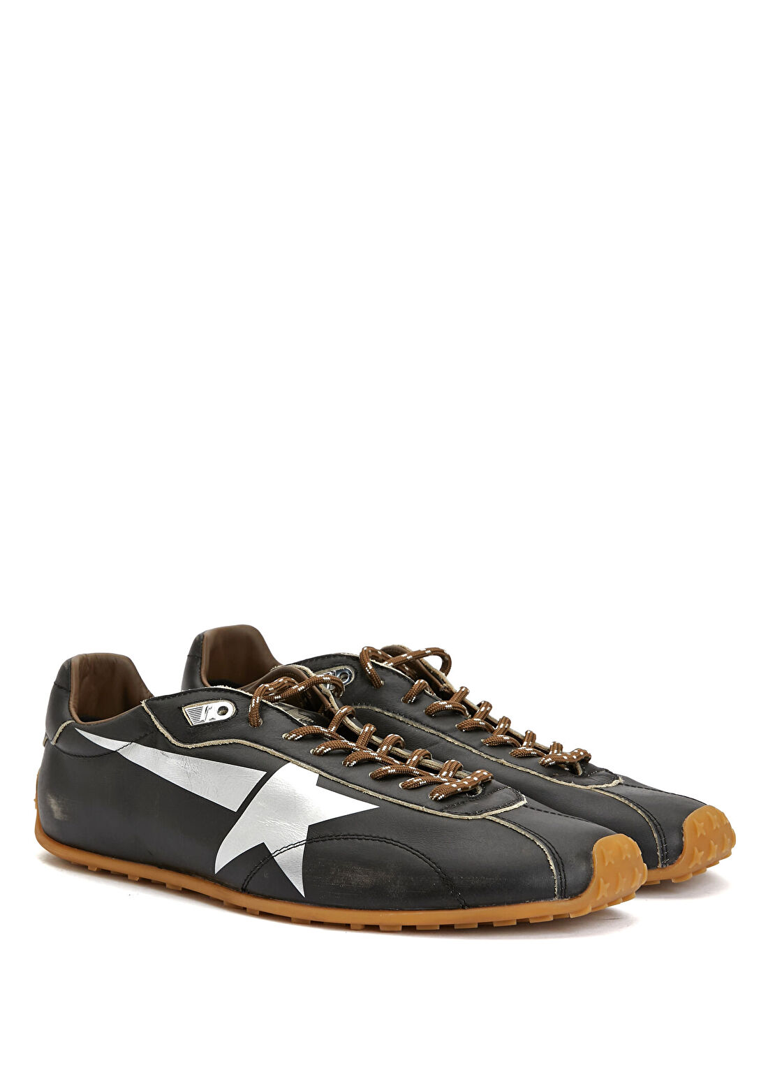 Golden Goose Marathon Siyah Erkek Deri Sneaker görsel 2