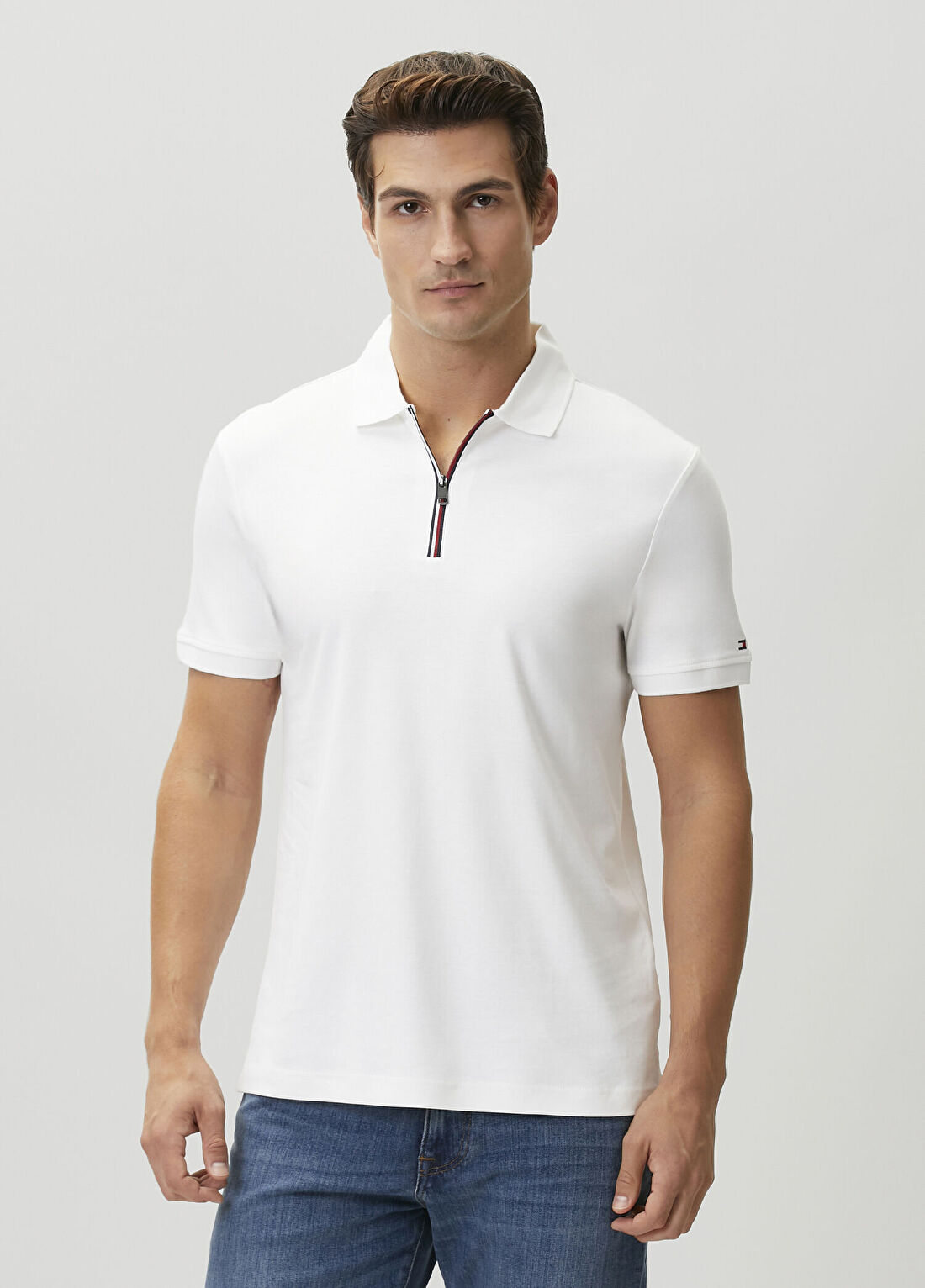 Tommy Hilfiger Regular Fit Beyaz Polo Yaka T-shirt