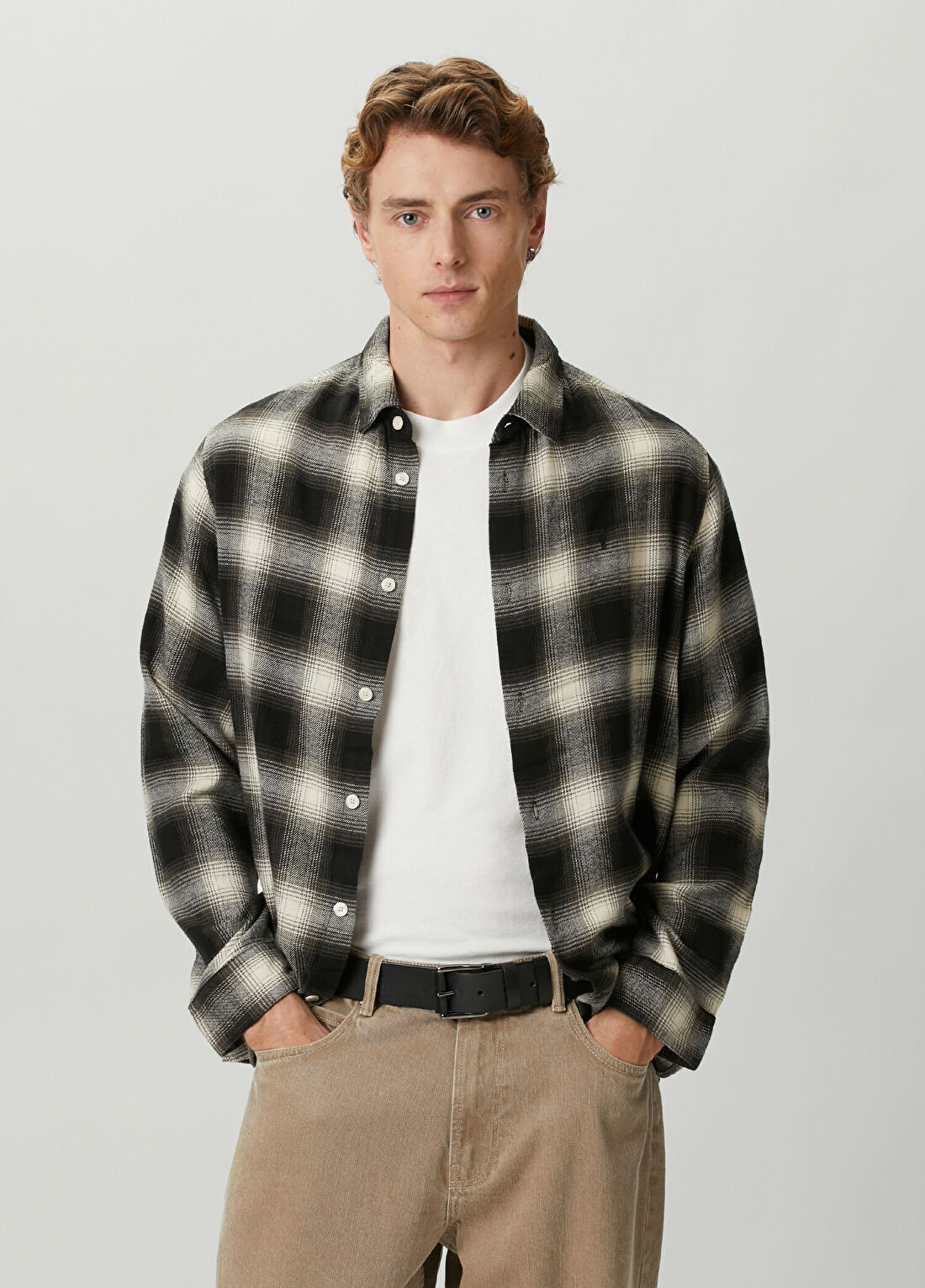 AllSaints Baseline Koyu Yeşil Ekoseli Gömlek