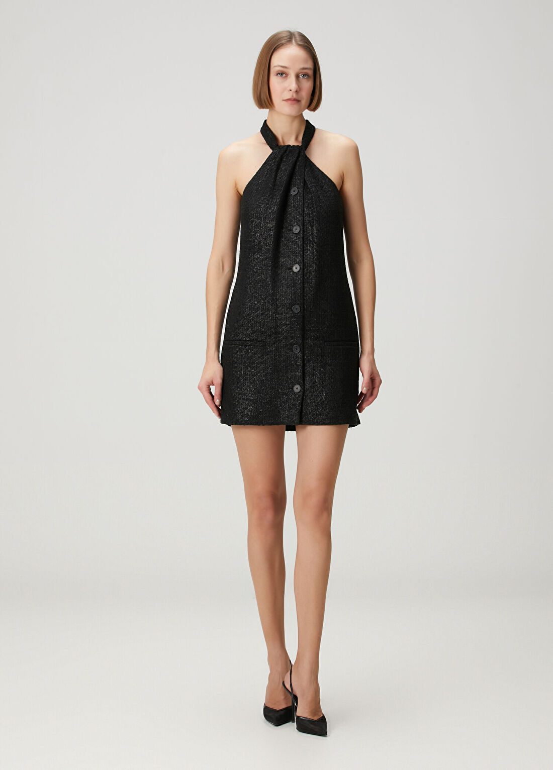 IRO Kiera Siyah Mini Tweed Elbise görsel 3