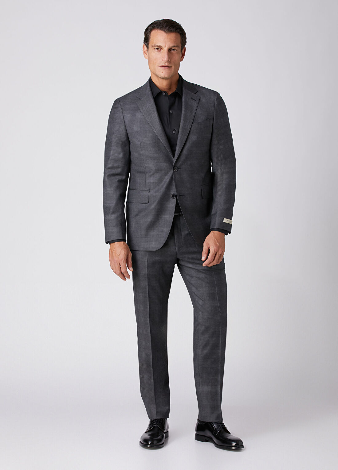 Beymen Collection Drop 7 Gri Ekose Desenli Yün Takım Elbise