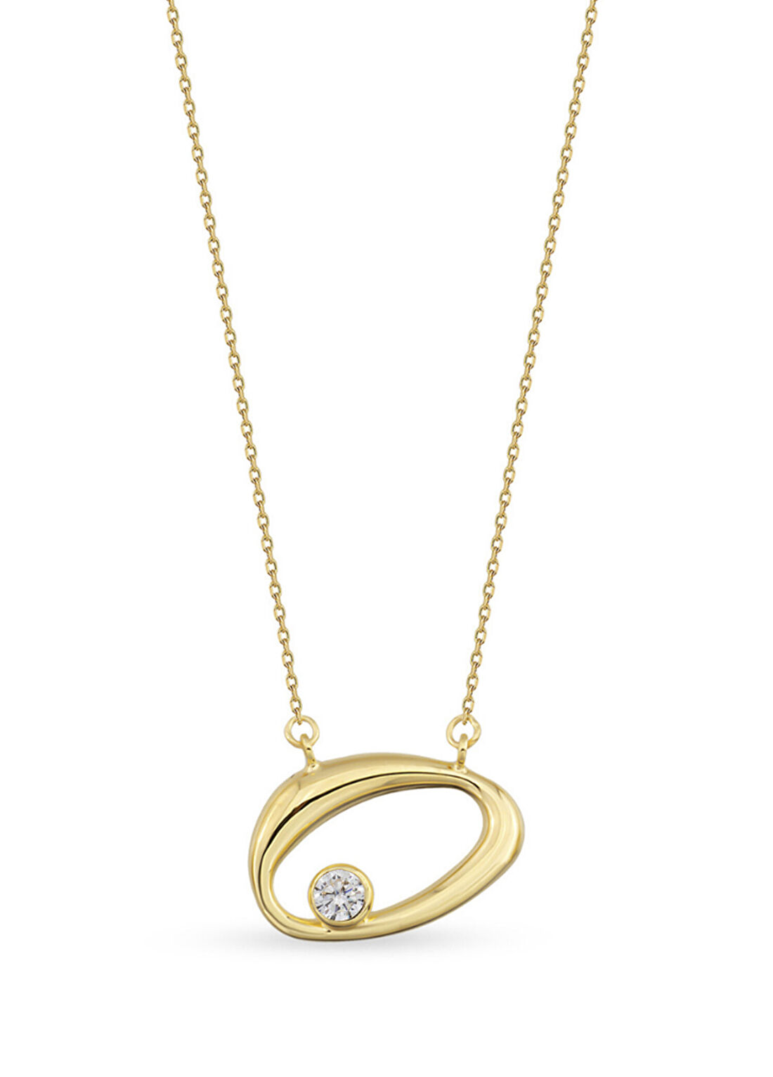 Orena Jewelry Liora Pırlanta Taşlı 14 Ayar Altın Kadın Kolye