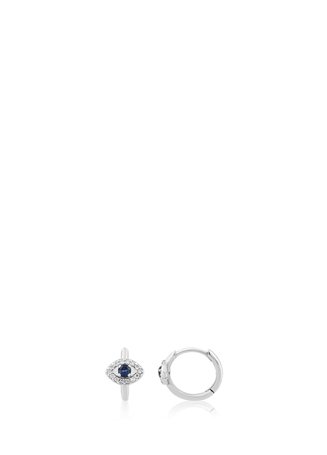 Venta Jewelry Göz Pırlanta Taşlı 14 Ayar Beyaz Altın Kadın Küpe