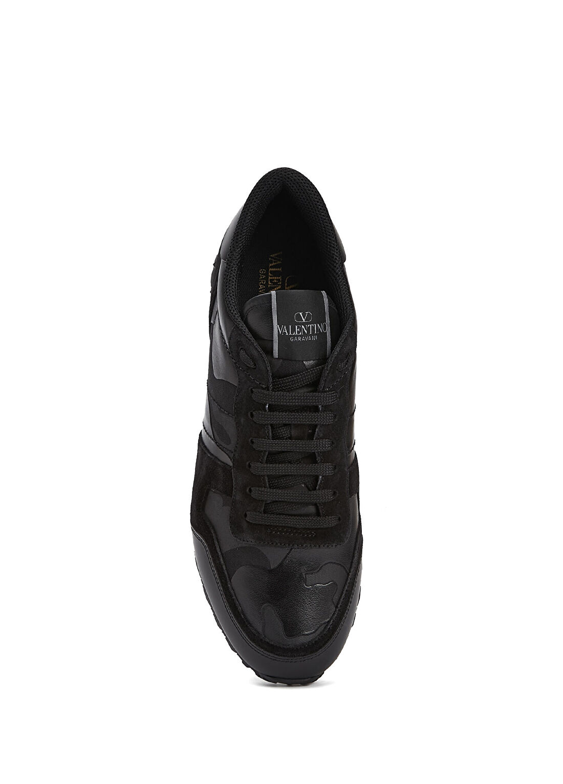 Valentino Garavani Rockrunner Siyah Erkek Deri Sneaker görsel 4