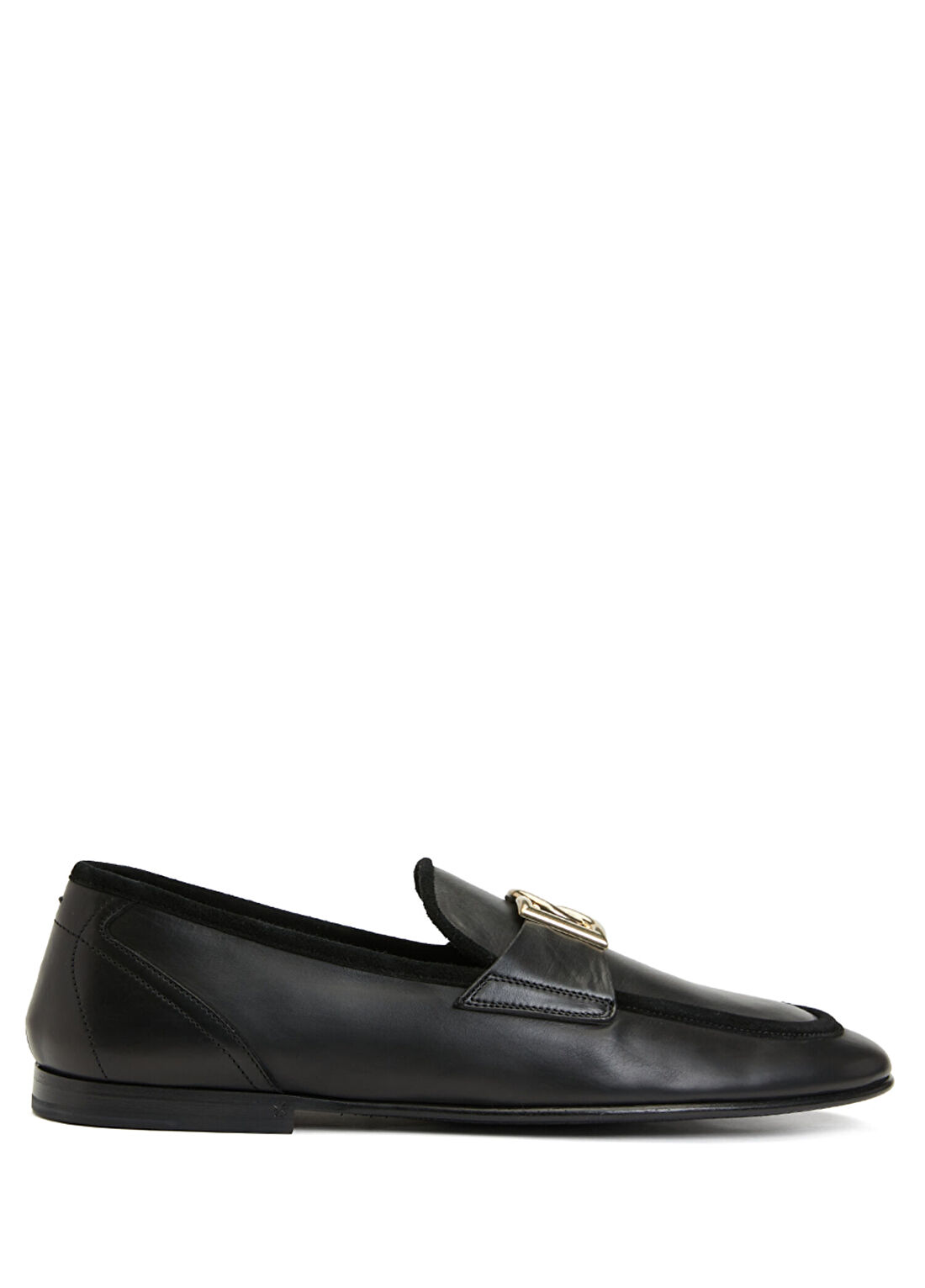 Dolce&Gabbana Siyah Logo Detaylı Erkek Deri Loafer