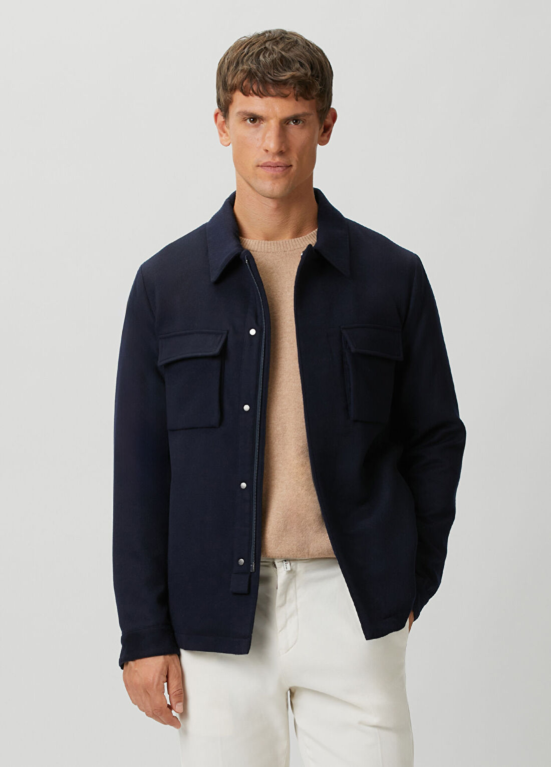 Kiton Lacivert Yün Mont