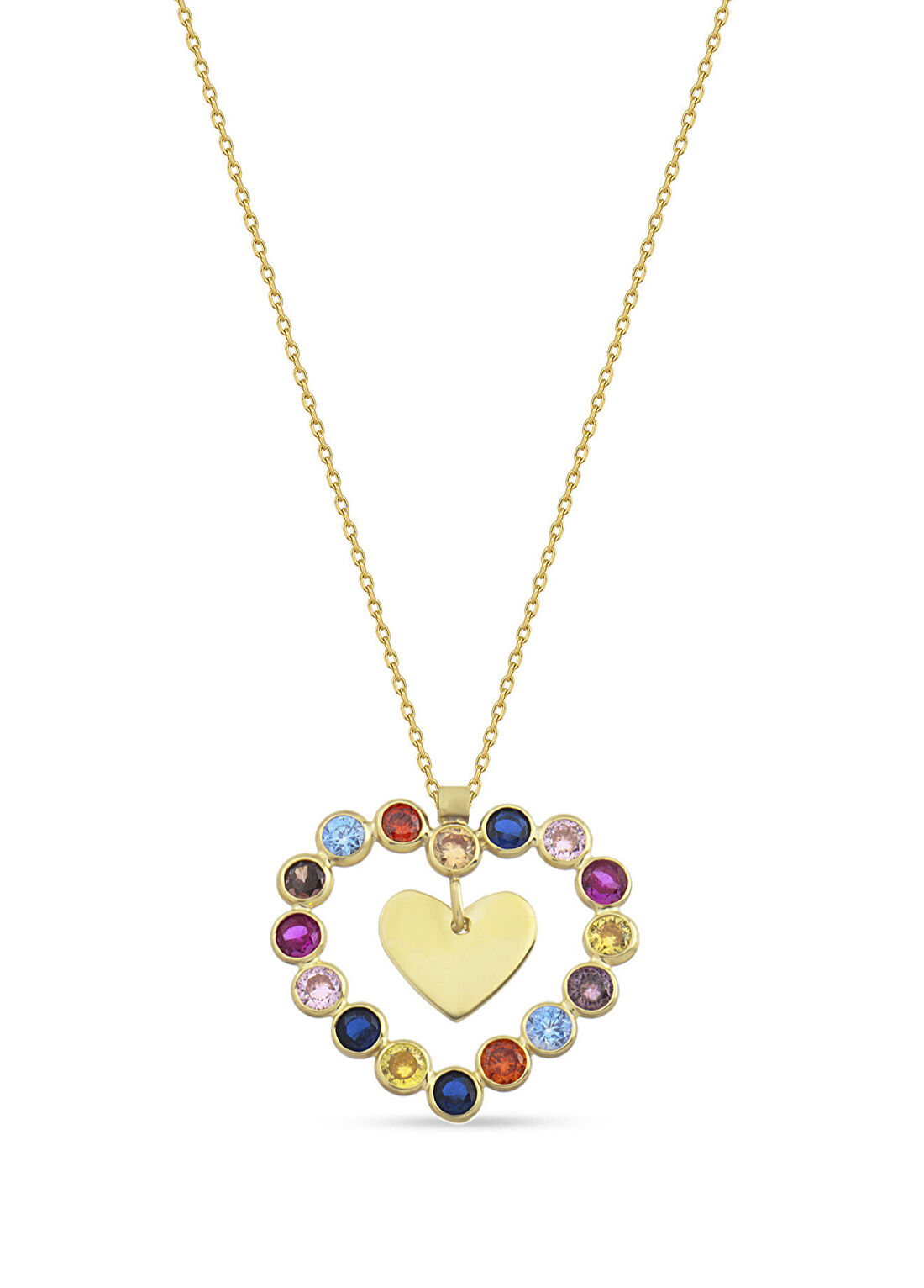 Orena Jewelry Bouquet Heart 14 Ayar Altın Kadın Kolye