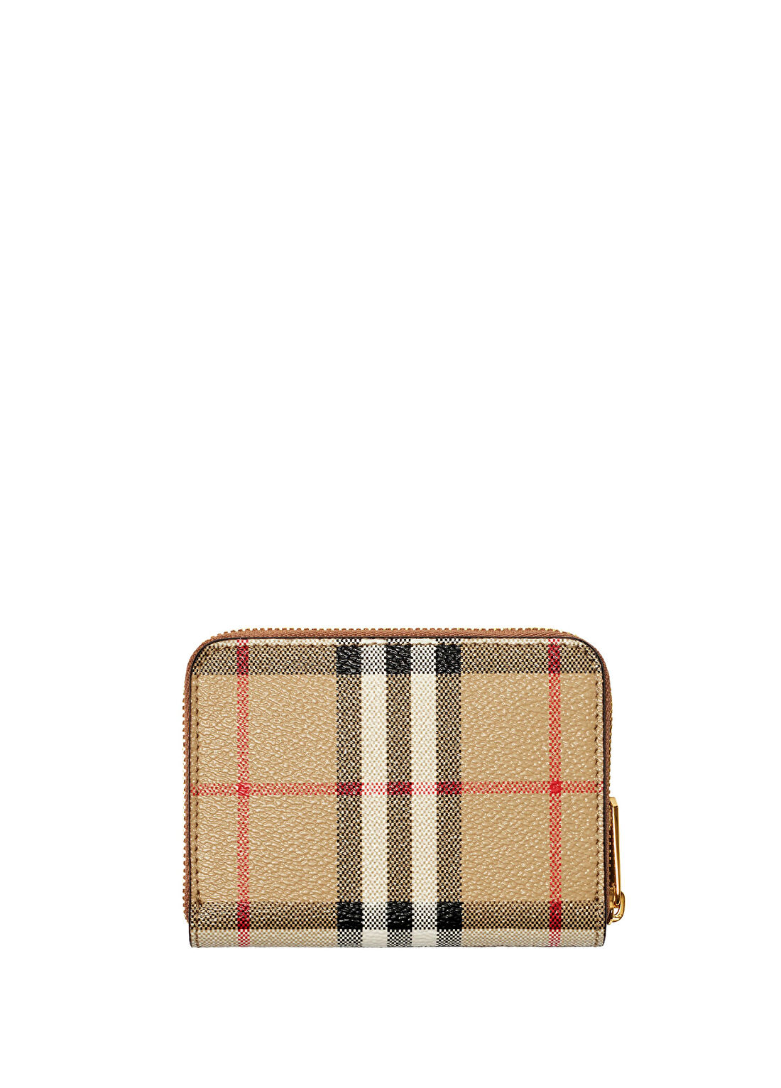 Burberry Small Check Zip Kahverengi Kadın Cüzdan görsel 2