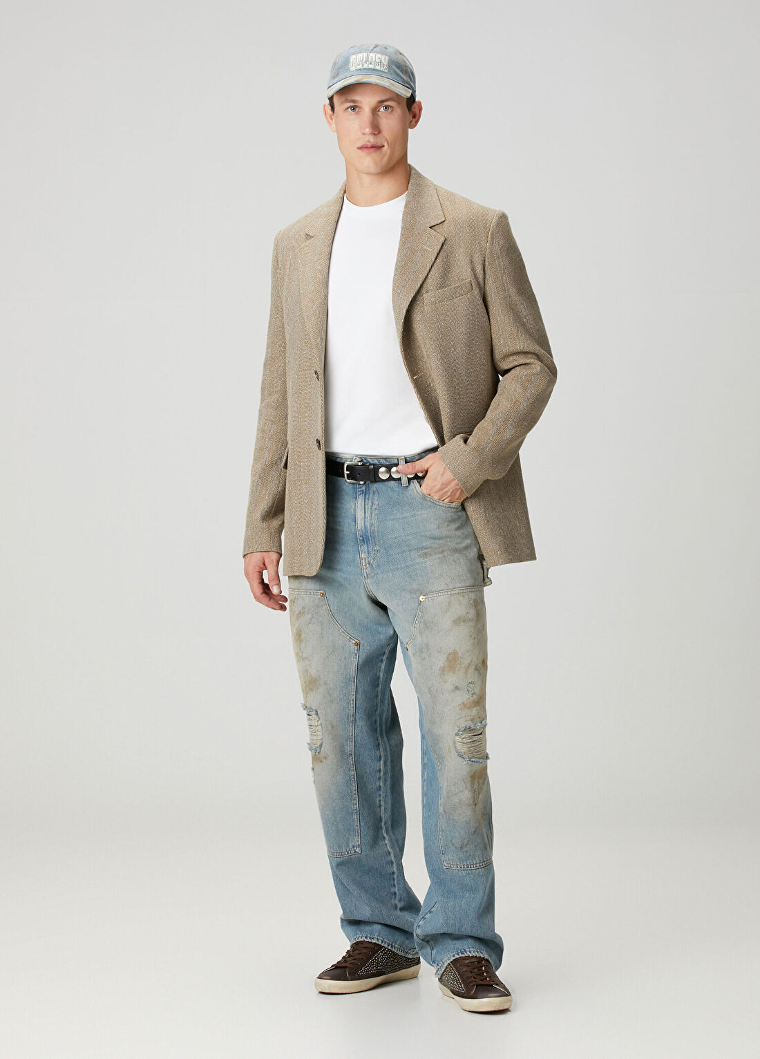 Golden Goose Mavi Yıpratma Detaylı Jean Pantolon