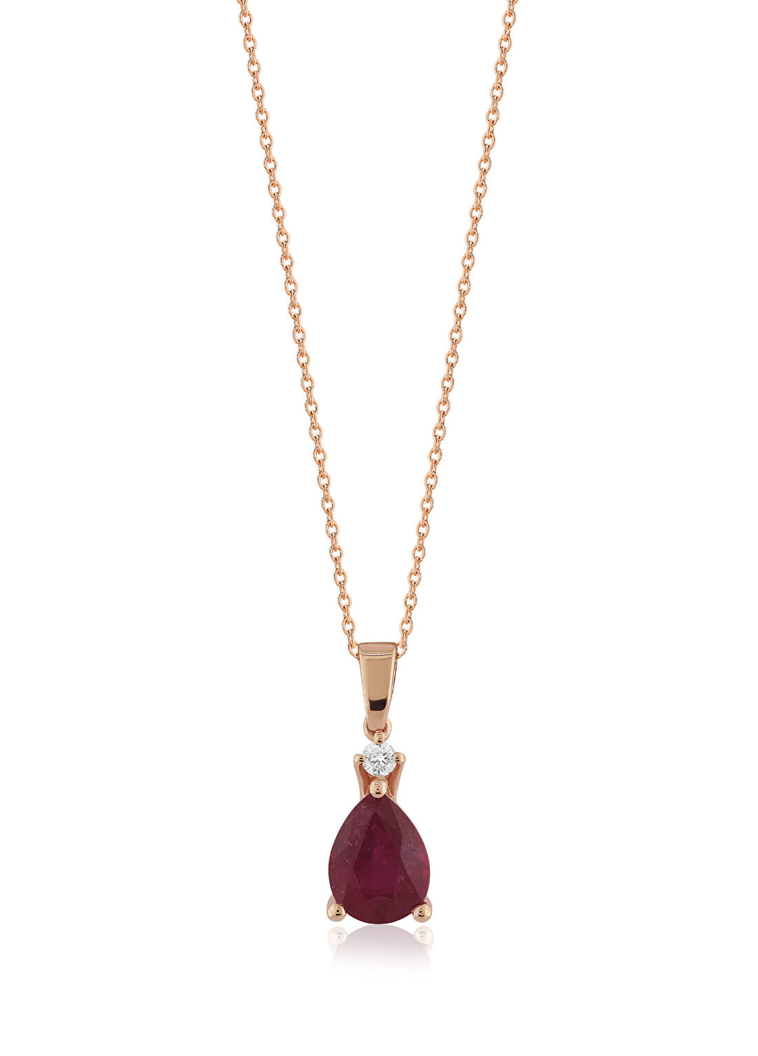 Venta Jewelry 14 Ayar Rose Altın Pırlantalı Yakut Kadın Kolye