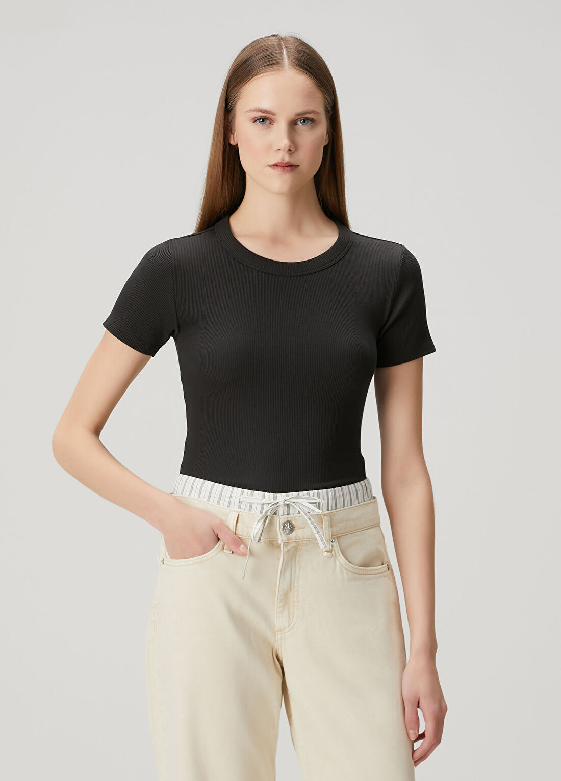 Rag&Bone Essential Siyah Ribli T-shirt