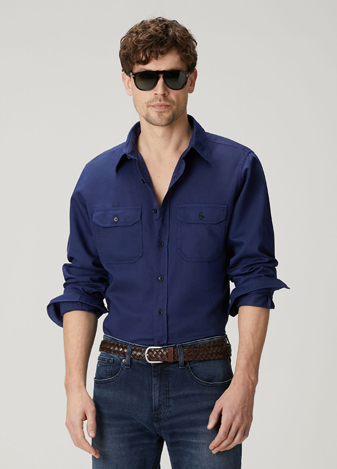 Tom Ford Mavi Military Gömlek