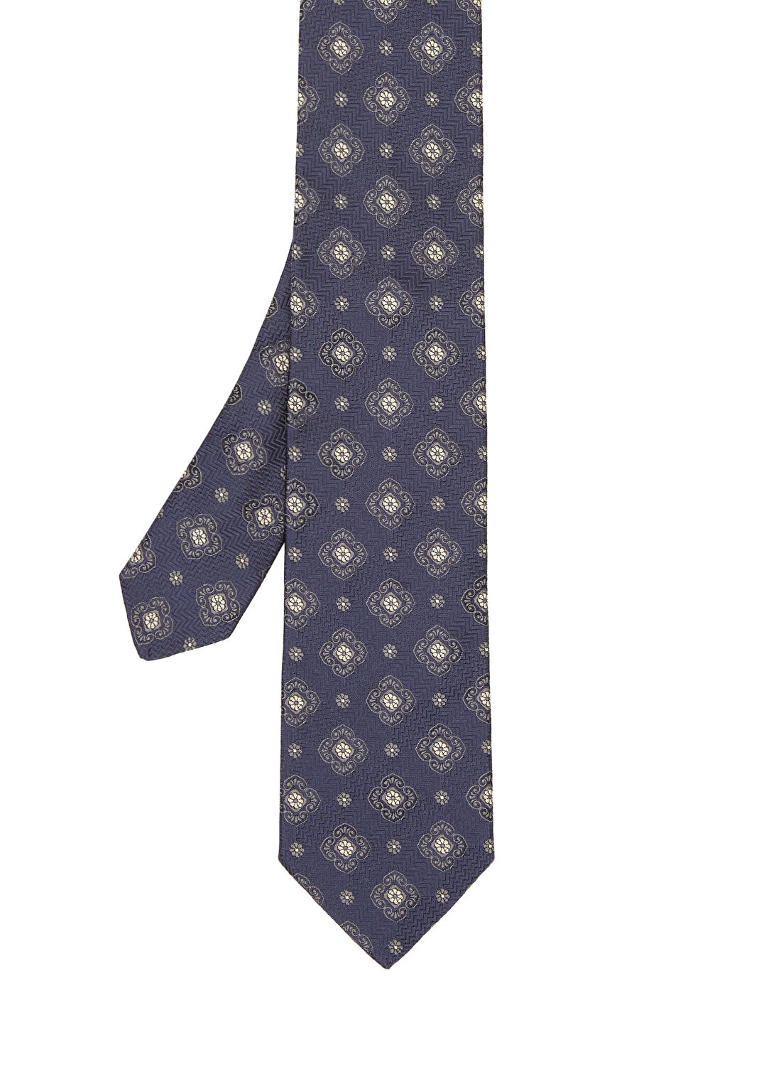 Beymen Collection Lacivert Desenli İpek Kravat