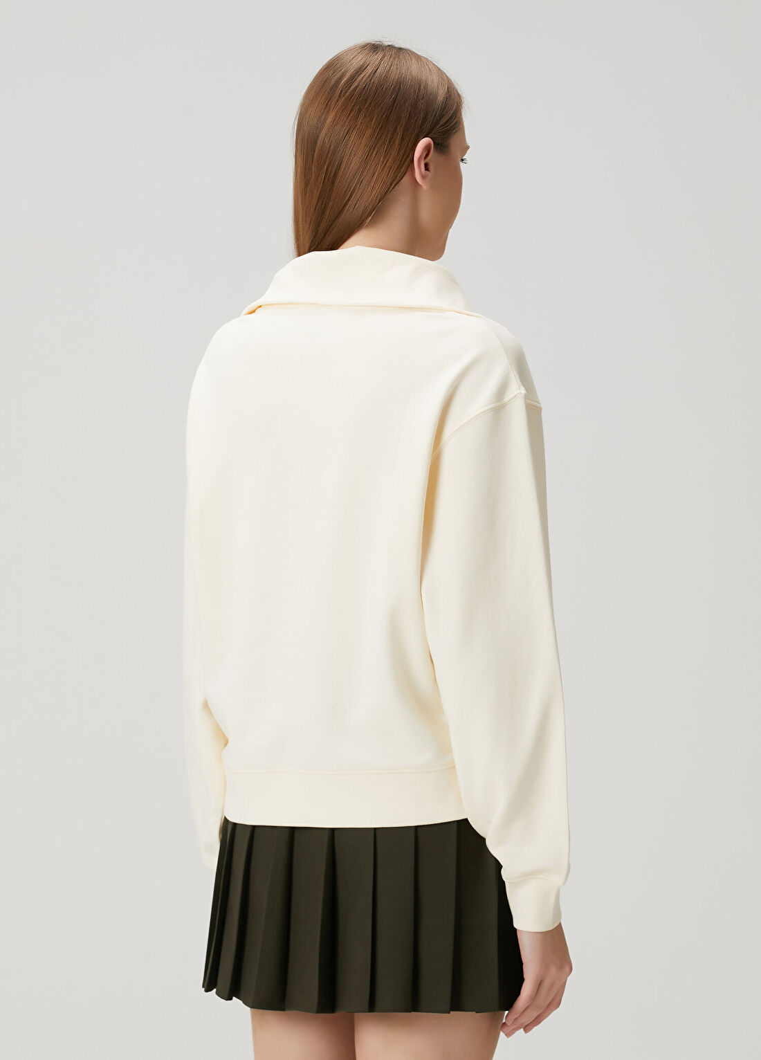 Tommy Hilfiger Krem Sweatshirt görsel 4
