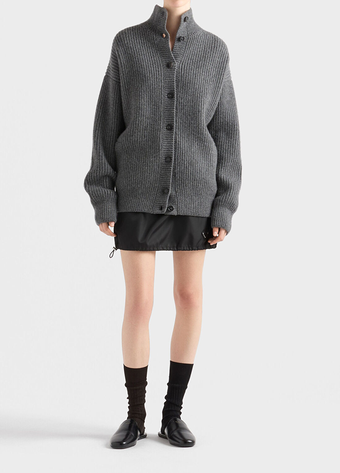 Prada Siyah Re-Nylon Kadın Mini Etek görsel 2