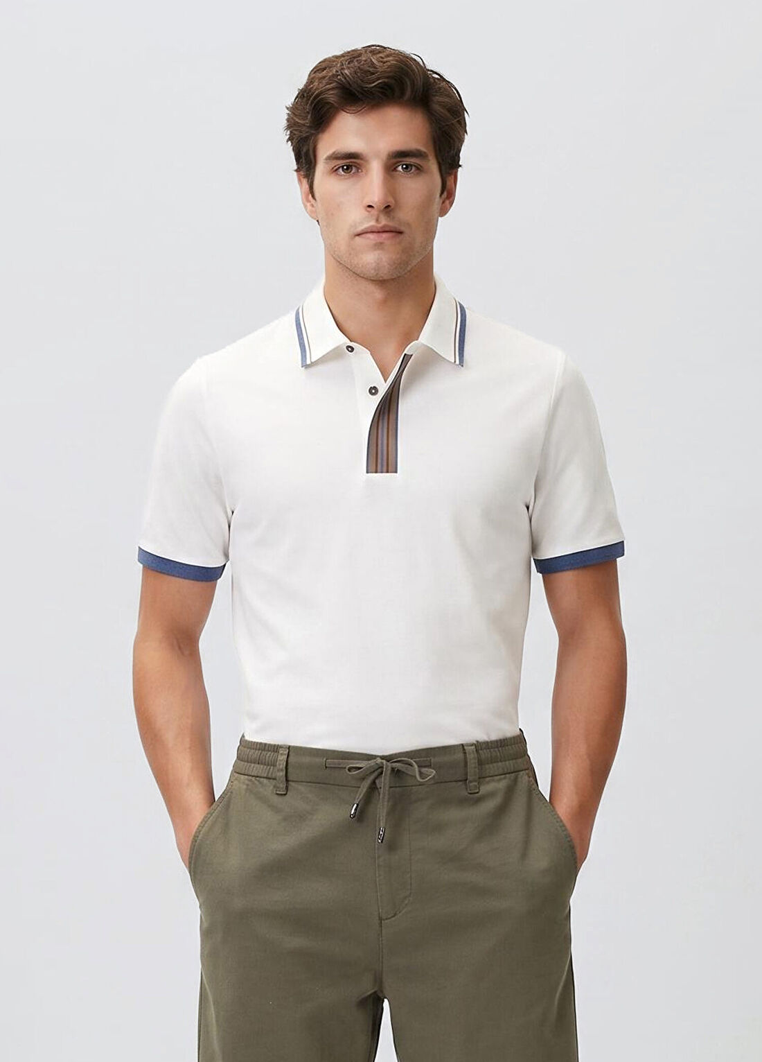 Network Ekru Polo Yaka Pike T-shirt