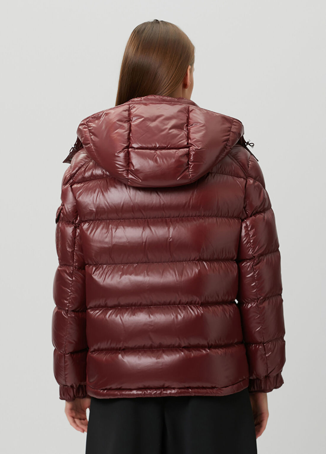 Moncler Maire Bordo Kapüşonlu Puffer Mont görsel 4