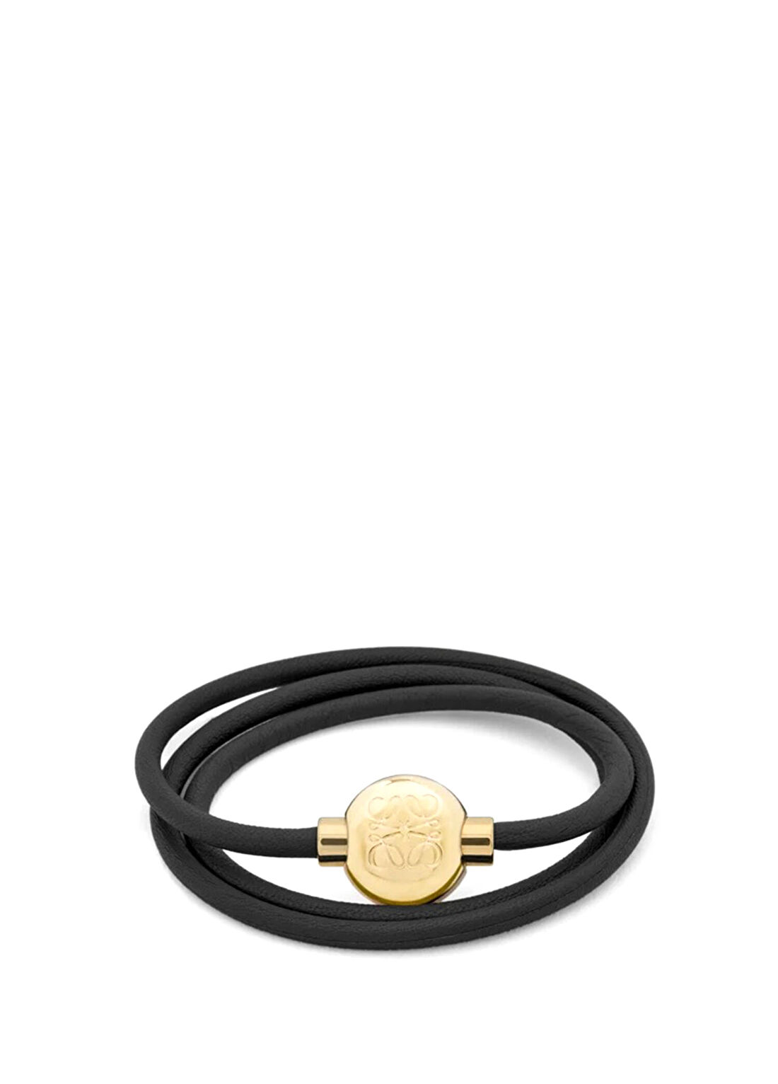 Loewe Pebble Siyah Gold Kadın Deri Bileklik