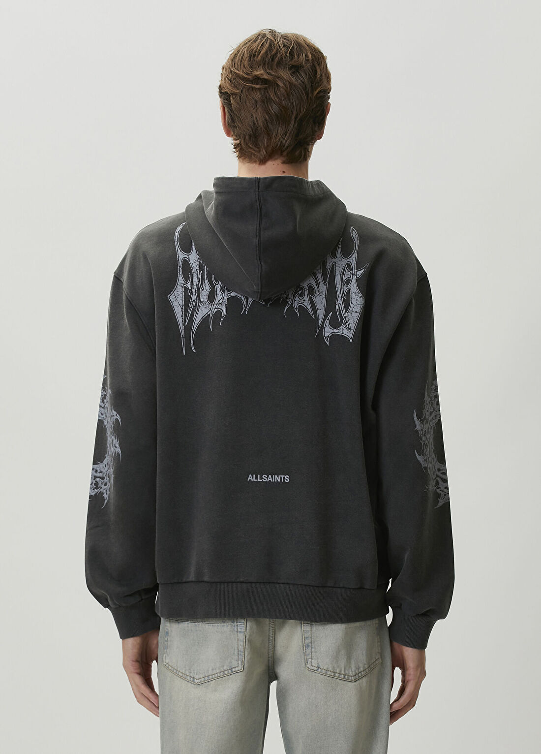 AllSaints Helvette Siyah Kapüşonlu Sweatshirt görsel 4