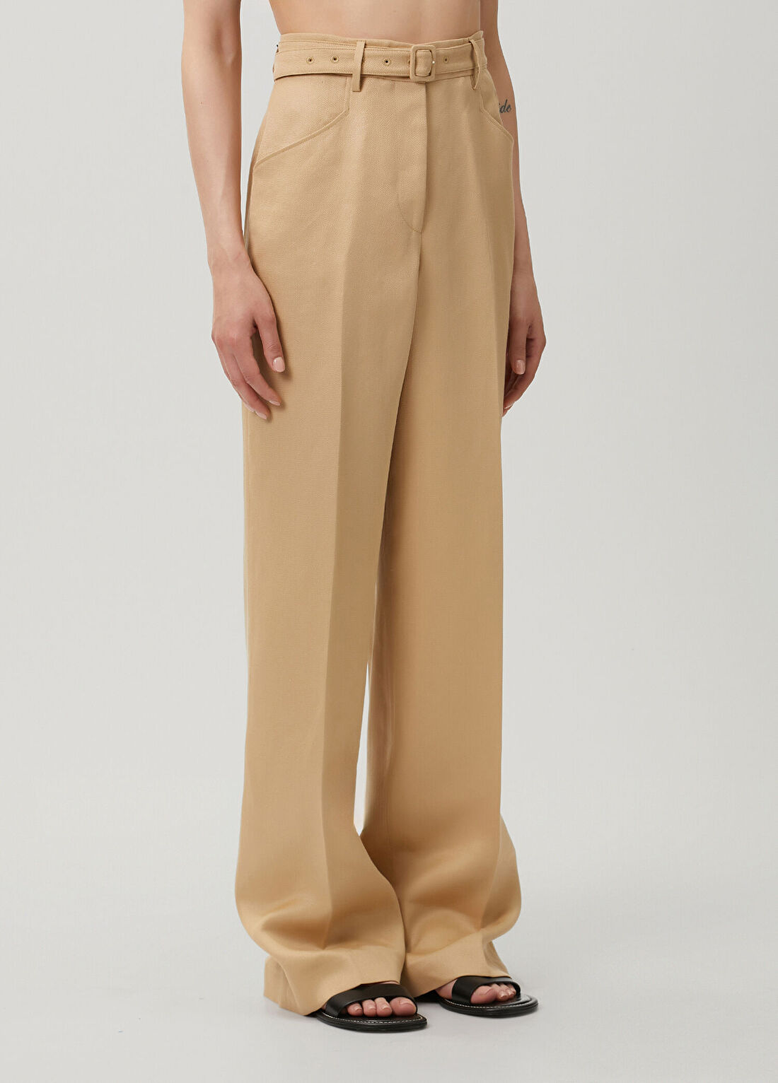 Gabriela Hearst Camel Keten Pantolon görsel 3