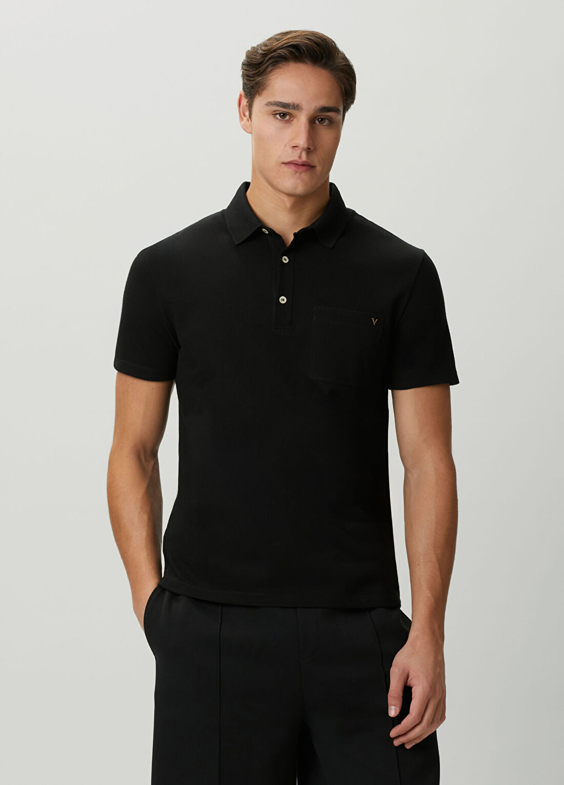 Valentino Siyah Polo Yaka T-shirt