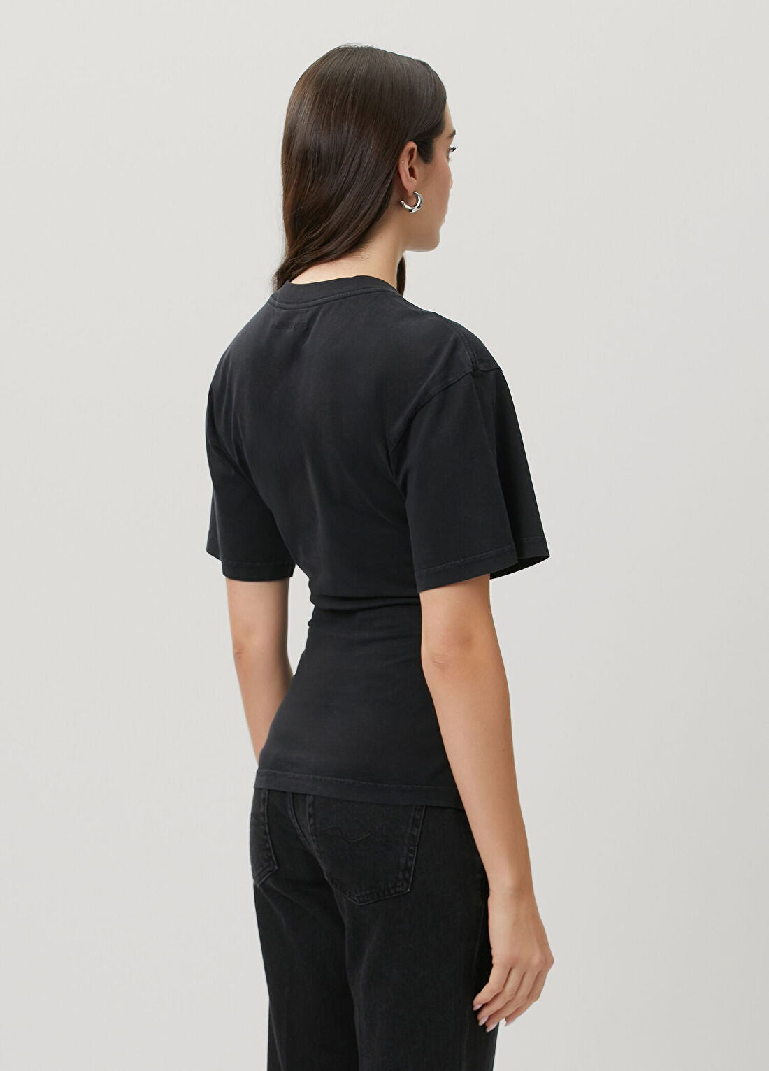 Courreges Siyah Logo Baskılı T-shirt görsel 4