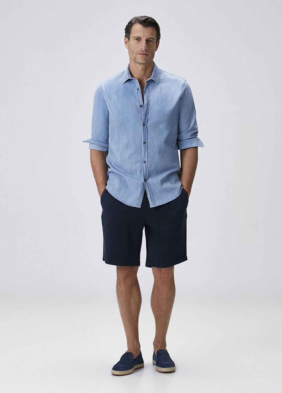 Beymen Collection Comfort Fit Mavi Denim Gömlek görsel 4