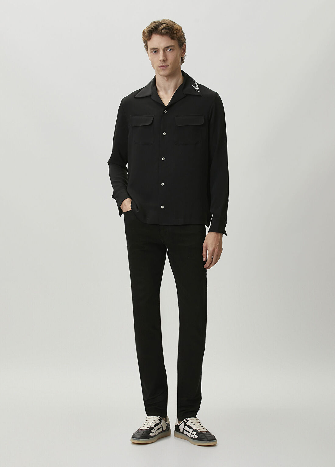 Amiri Siyah Stacked Jean Pantolon
