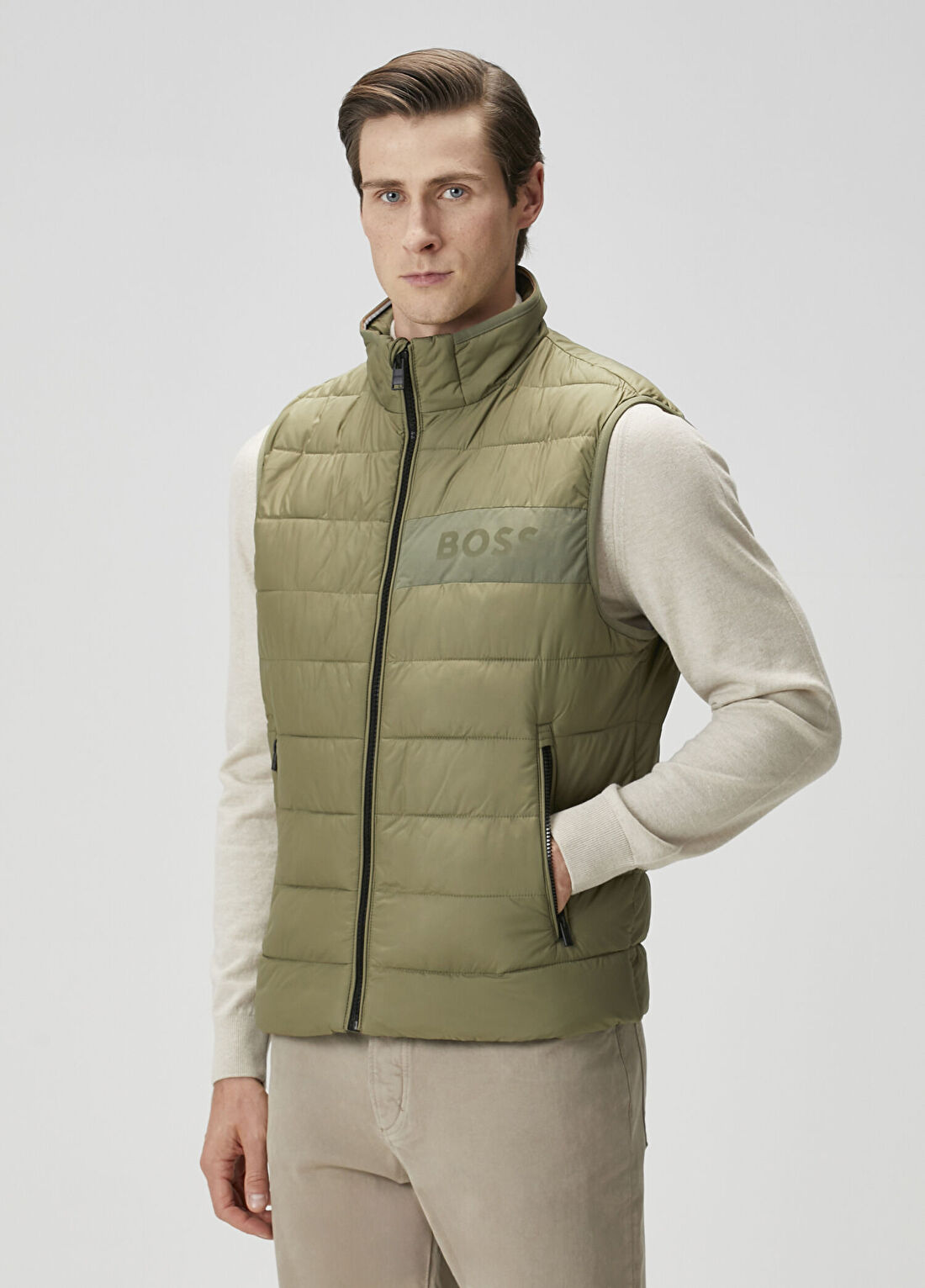 Boss Regular Fit Yeşil Puff Yelek
