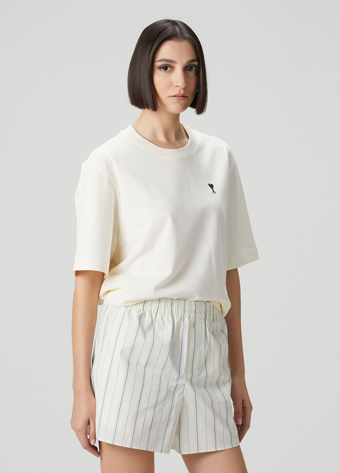 Ami Paris Beyaz Baskılı T-shirt görsel 3