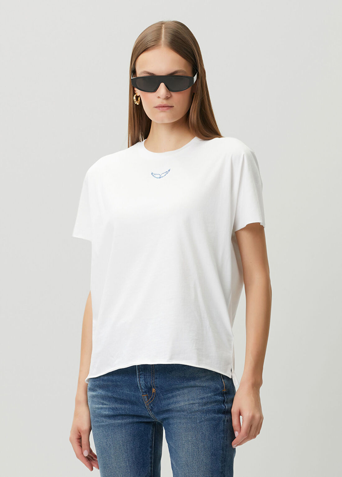 Zadig&Voltaire Tommer Beyaz Taşlı T-shirt