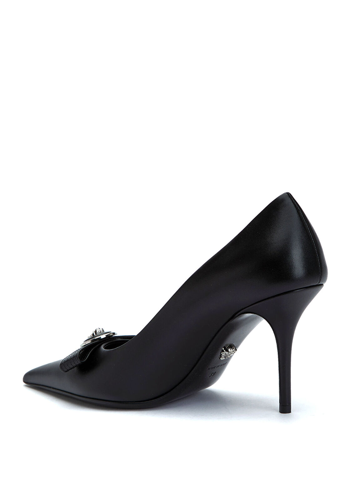 Versace Siyah Deri Stiletto görsel 3