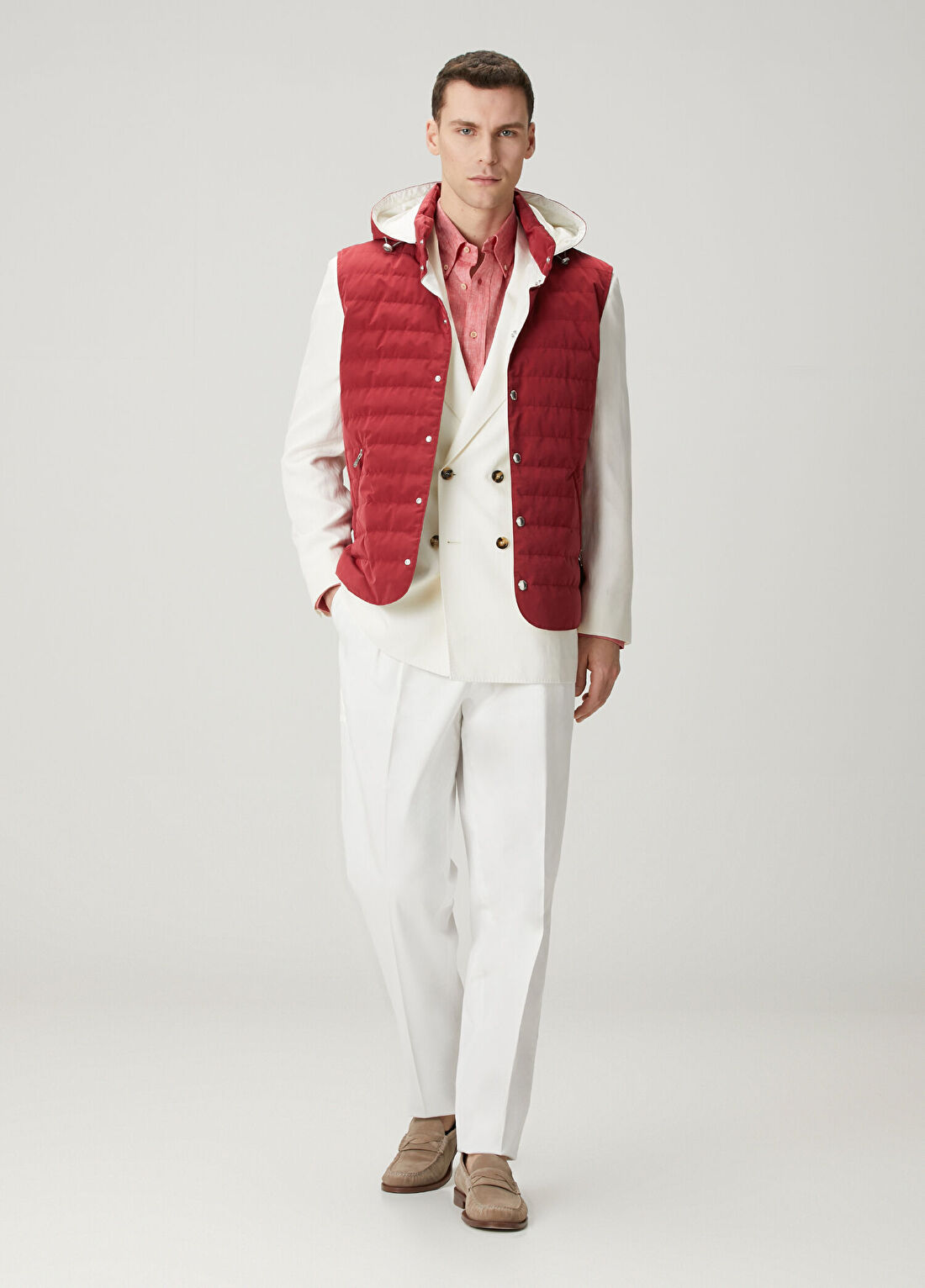 Brunello Cucinelli Pembe Keten Gömlek görsel 2