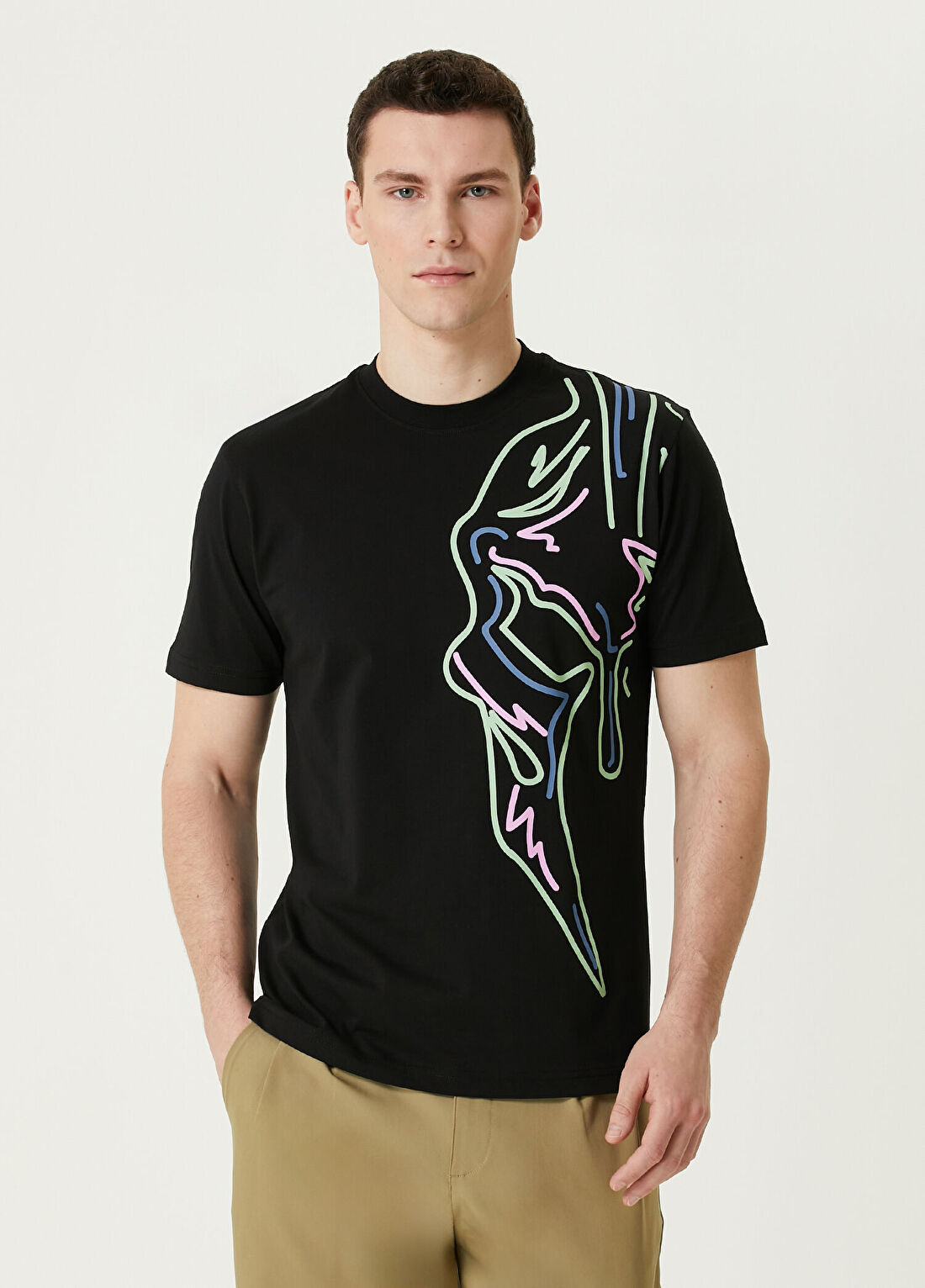 Bernotti Siyah Baskılı T-shirt