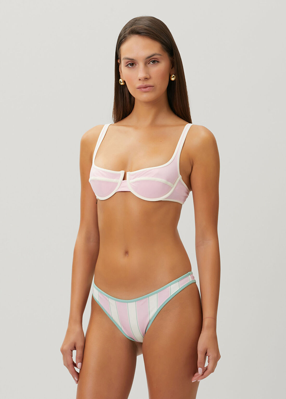 MC2 (Saint Barth) Amira Pembe Beyaz Bikini Üstü