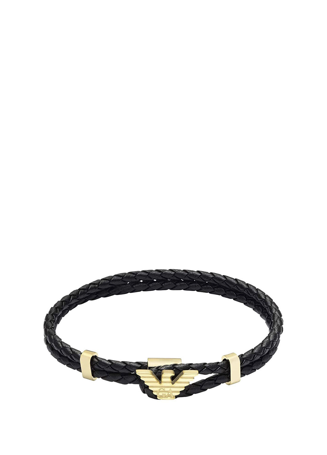 Emporio Armani AJEGS3321-710 Siyah Deri Erkek Bileklik